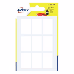 Avery ETSA09 étiquette auto-collante Rectangle Blanc 72 pièce(s)