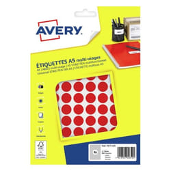 Avery PET15R étiquette auto-collante Rond Permanent Rouge 960 pièce(s)