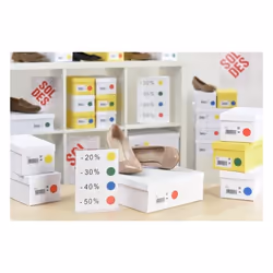 Avery PET24W étiquette auto-collante Rond Permanent Blanc 640 pièce(s)