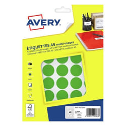 Avery PET24V étiquette auto-collante Rond Vert 400 pièce(s)