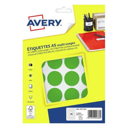 Avery PET30V étiquette auto-collante Rond Permanent Vert 240 pièce(s)