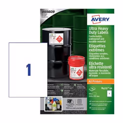 Avery B4775-50, Blanc, Rectangle, Permanent, 210 x 297 mm, A4, Teslin