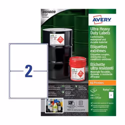 Avery B3655-50, Blanc, Rectangle, Permanent, 210x148 mm, A4, Teslin