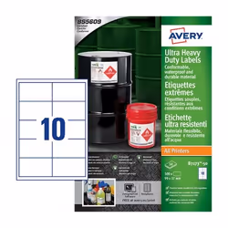 Avery B7173-50, Blanc, Rectangle, Permanent, 99 x 57 mm, A4, Teslin
