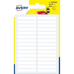 Pochette de 240 étiquettes - AVERY - 35x5 mm - Blanc