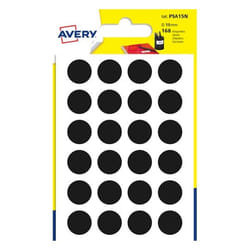 Avery PSA15N étiquette auto-collante Rond Permanent Noir 168 pièce(s)