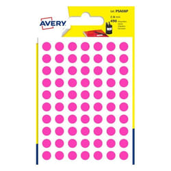 Avery PSA08P étiquette auto-collante Rond Permanent Rose 490 pièce(s)