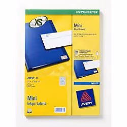 Avery Mini Inkjet Labels, Blanc, Jet d'encre, 4725 pièce(s)
