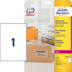 Avery L7567-25 étiquette auto-collante Rectangle aux angles arrondis Permanent Transparent 25 pièce(s)