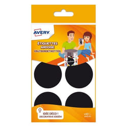 Avery ARDO30 étiquette auto-collante Rond Amovible Noir 30 pièce(s)