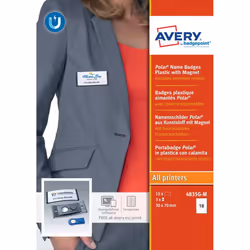 Avery 4835G-M badge et porte-badges Badge nominatifs Plastique
