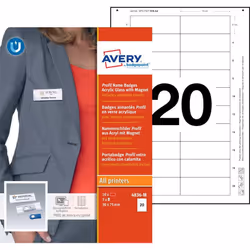 Avery 4836-M badge et porte-badges Badge nominatifs Verre acrylique