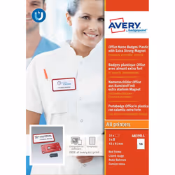 Avery 4839R-L badge et porte-badges Badge nominatifs Plastique