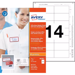 Avery 4839R-L badge et porte-badges Badge nominatifs Plastique