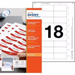 Avery 6530, Blanc, Imprimante d'étiquette non-adhésive, A4, Carton, Laser/a jet d'encre, Rectangle