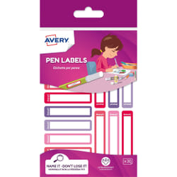Avery RESMI30F-UK étiquette auto-collante Rectangle aux angles arrondis Permanent Rose, Violet 30 pièce(s)