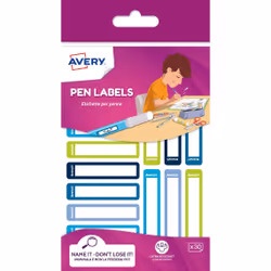 Avery RESMI30G-UK, Bleu, Vert, Rectangle aux angles arrondis, Permanent, 50 mm, 10 mm, 30 pièce(s)