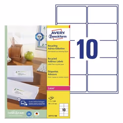 Avery LR7173-100 étiquette auto-collante Rectangle Permanent Blanc 1000 pièce(s)