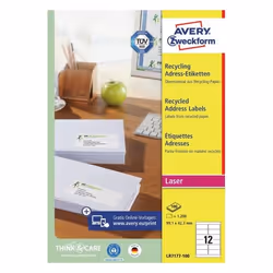 Avery LR7177-100, Blanc, Rectangle, Impression laser, TÜV SÜD, 99,1 mm, 42,3 mm