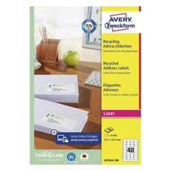 Avery LR7654-100 étiquette auto-collante Rectangle Permanent Blanc 4000 pièce(s)