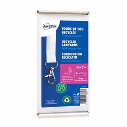 Avery 4842W, Porte-badge, Métal, Polyéthylène téréphthalate (PET), Blanc, 15 mm, 440 mm, 10 pièce(s)