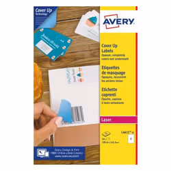 Avery L4611-25, Blanc, Rectangle, Permanent, 199.6 x 143.5 mm, Papier, Laser