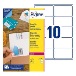 Avery L4612-25 étiquette auto-collante Rectangle Permanent Blanc 250 pièce(s)