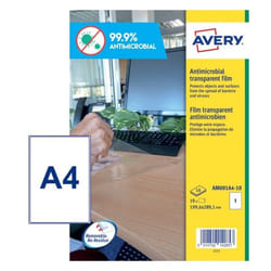Avery AM001A4 étiquette auto-collante Rectangle Amovible Transparent 10 pièce(s)