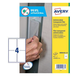 Avery AM004A4 étiquette auto-collante Rectangle Amovible Transparent 40 pièce(s)