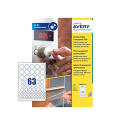 Avery AM00CA4 étiquette auto-collante Rond Permanent Transparent 630 pièce(s)