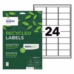 Avery LR7159-15, Blanc, Rectangle, Permanent, Impression laser/jet d'encre, FSC, 63,5 mm