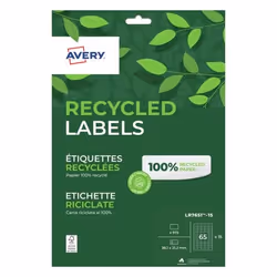 Avery LR7651-15, Blanc, Rectangle, Permanent, Impression laser/jet d'encre, FSC, 38,1 mm