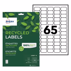 Avery LR7651-15 étiquette auto-collante Rectangle Permanent Blanc 975 pièce(s)