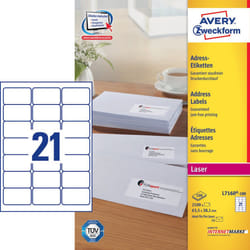 Avery L7160-100 étiquette auto-collante Rectangle aux angles arrondis Permanent Blanc 2100 pièce(s)
