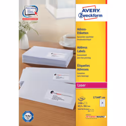 Avery L7160-100 étiquette auto-collante Rectangle aux angles arrondis Permanent Blanc 2100 pièce(s)