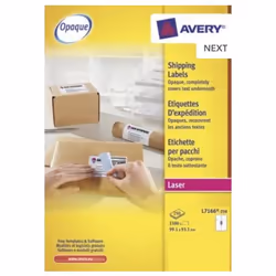 Avery L7166-250, Blanc, 99,1 mm, 93,1 mm, 1500 pièce(s), 250 feuilles