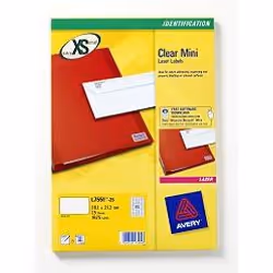 Avery L7553-25, Transparent, A4, Polyester, 12,7 mm, 22 mm, 1200 pièce(s)