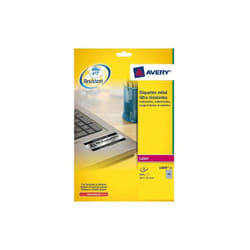 Etiquettes ultra résistantes 45,7 x 21,2 mm Avery L6009-20 - gris métal - Pochette de 960