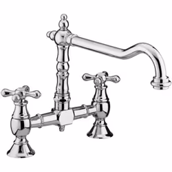 Mitigeur de lavabo - BRISTAN - K Colonial - Bronze antique - Bec pivotant - 3 trous - Finition chromée