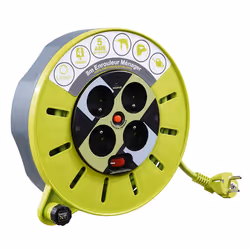 Goobay 61266, 8 m, Type H, Gris, 4 sortie(s) CA, Vert, 1 pièce(s)