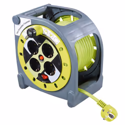 Goobay 51267, 15 m, Type F, Vert, Gris, CE, GS, EN 61242, 4 sortie(s) CA, 230 V