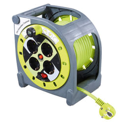 Goobay 51267 multiprise 15 m 4 sortie(s) CA Vert, Gris