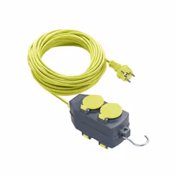 Luceco Rallonge de 15 mètres avec support 4 prises Schuko IP44 16A Extension avec support 4 prises schuko IP44 16A de 15Mts C ...