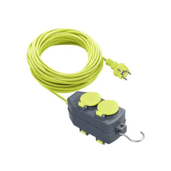 Luceco - Rallonge de 15 mètres avec support 4 prises Schuko IP44 16A