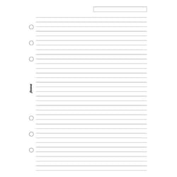 Filofax Feuilles de notes lignées coloris blanc A5