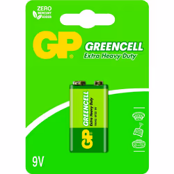 GP Batteries Greencell 9V, Batterie à usage unique, 9V, Chlorure de zinc, 9 V, 1 pièce(s), Vert