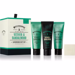 Offrez du bonheur avec un coffret cosmétique Scottish Fine SoapsMen’s Grooming Vetiver &amp; Sandalwood. Chaque homme constat ...