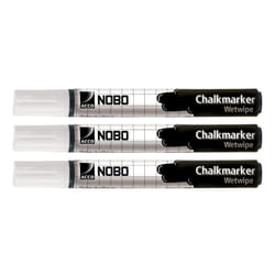 Nobo Marqueurs craies coloris blanc (3)