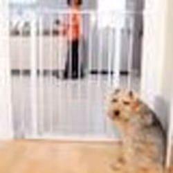 Barrière de Sécurité Pour Animaux Avec Chatière - Bettacare - 75cm - 84cm - Blanc - Métal