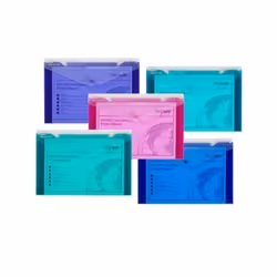 Snopake 14967, Bleu, Vert, Rose, Violet, Turquoise, A4, Paysage, 150 feuilles, Bouton pression, 0,4 mm